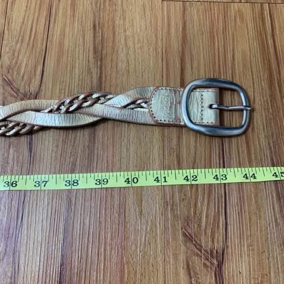 Fossil Leather Braided Metallic Gold Belt - Picture 5 of 6